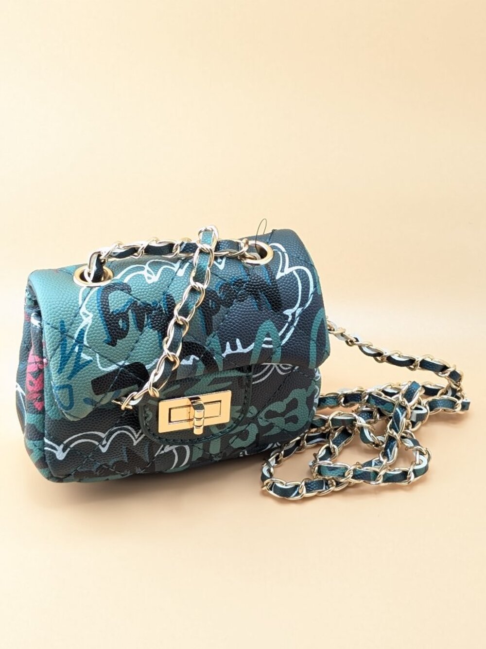 3AM Gradient Graffiti Quilted Clutch NWT